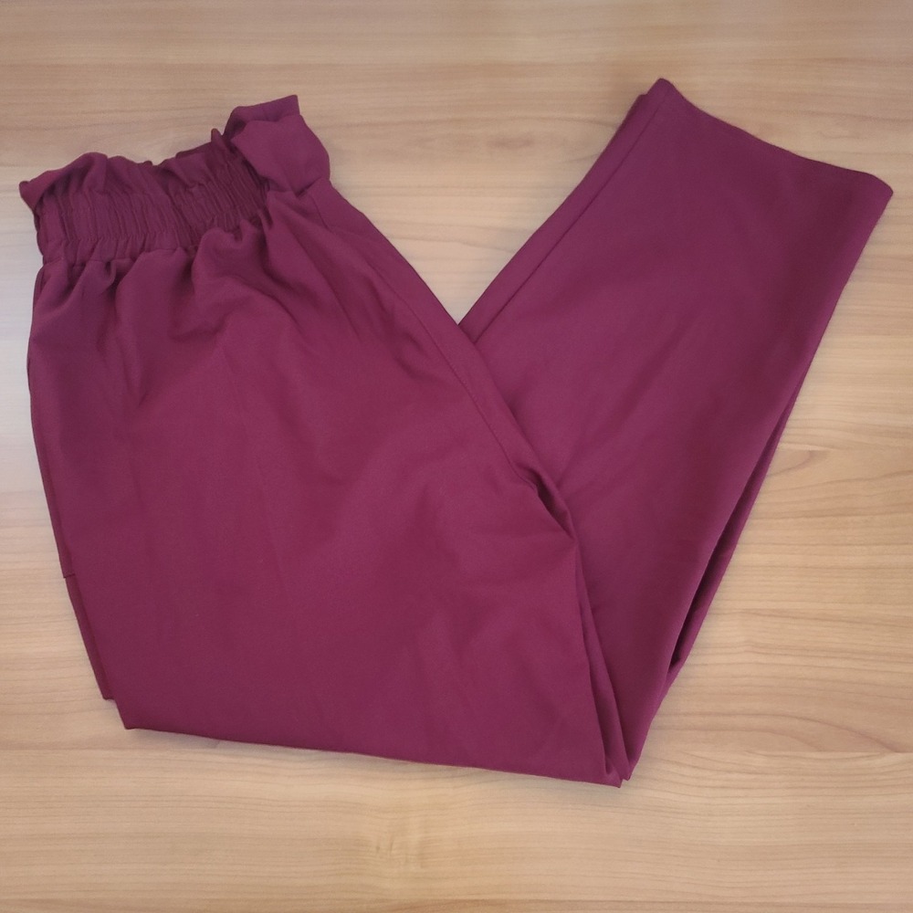 Hanna Nicole  Women's Stretch Slacks‎  Polyblend Pants Dark Red